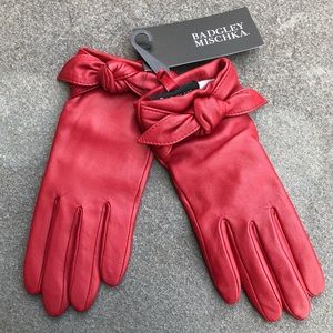 BADGLEY MISCHKA Red Leather Gloves